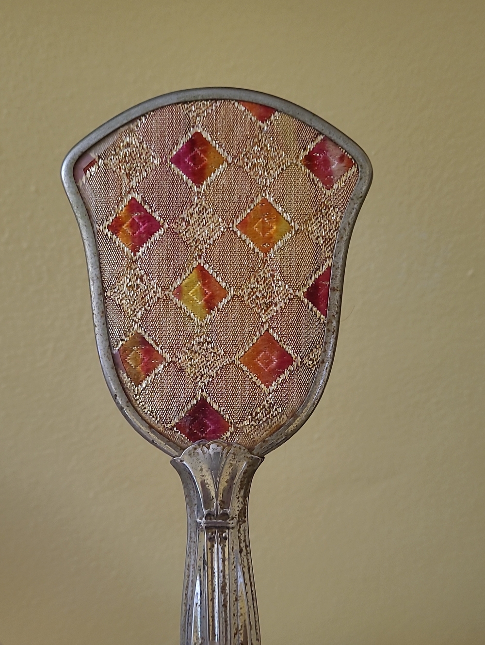 RARE FIND MCM Hollywood Regency Harlequin Gold Toned Hair Brush - Picture 2 of 6